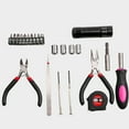 thumbnail image 2 of Pink Hand Tool Set For Home Repairs, Portable Tool Kit With Adjustable Wrench And Multi-Bit Screwdriver, Lifetime Warranty For Women's Basic Household Needs, 2 of 5