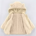 thumbnail image 3 of MKOSPLRT Fuzzy Fleece Hood Coats Baby Toddler Boys Long Sleeve Full Zip Warm Jackets Cute Solid Bear Coats Teddy Outerwear 0-24Months, 3 of 6