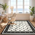 thumbnail image 3 of Design&I 3'x5' Washable Area Rug Low Profile & Durable Daily Traffic Ready Cowboy Repeating Entry Monochrome Bathroom Themed Mens Hat Adult for Home Office, Hallway, 3 of 7