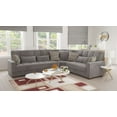 thumbnail image 4 of Ottomanson Origins Modern Convertible Sectional Sofa, Gray Microfiber Fabric, 4 of 9