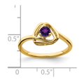 thumbnail image 2 of Diamond2Deal 14k Bague Triangle Améthyste en Or Jaune pour Femmes Taille - 7, 2 of 3