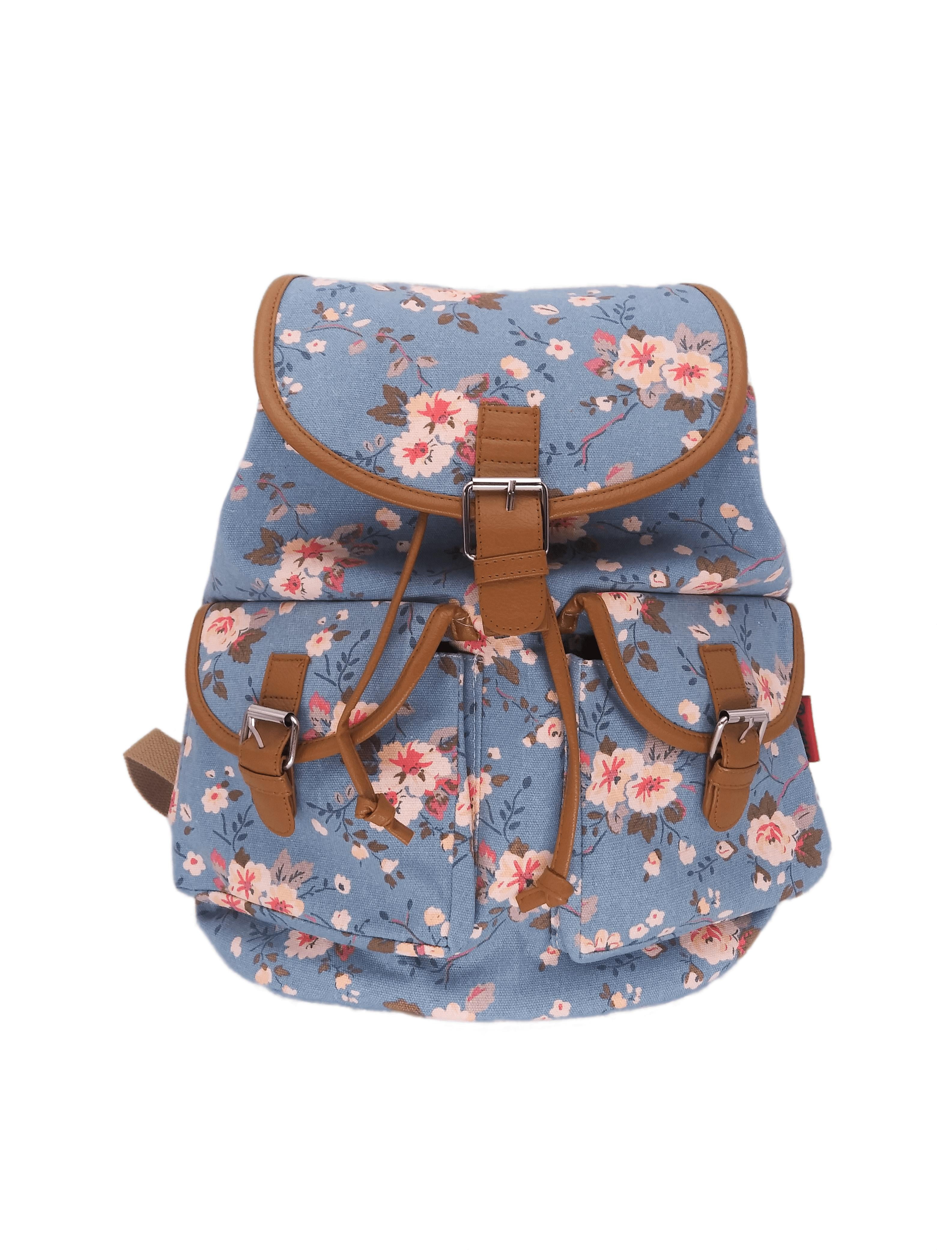 Canvas backpack flowers