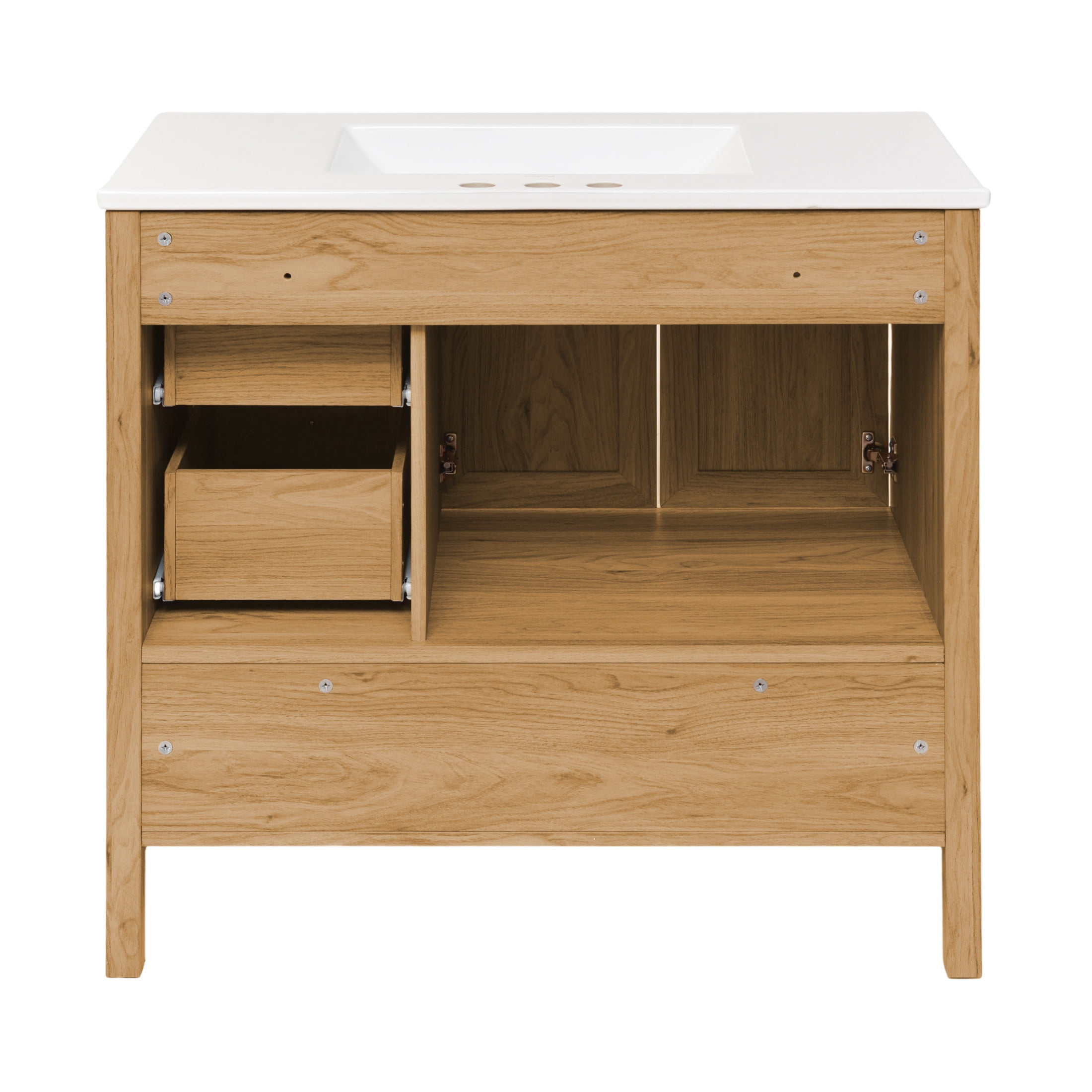 Chateau 36" Freestanding Bathroom Vanity in Golden Oak with 3-Hole Widespread Sink Top