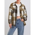 thumbnail image 3 of Women's Plaid Jackets Casual Long Sleeve Button Down Shacket Fall Shirt Coats with Pockets, 3 of 10