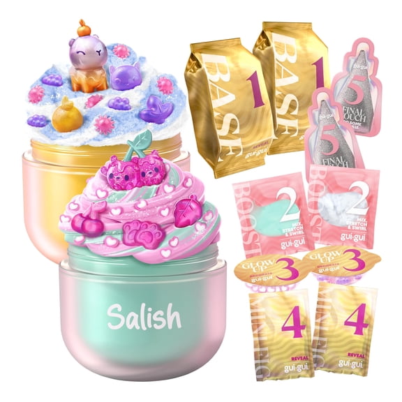 Kit de Slime Gui Gui Salish Transparente y Brillante - Set de 5 Pasos