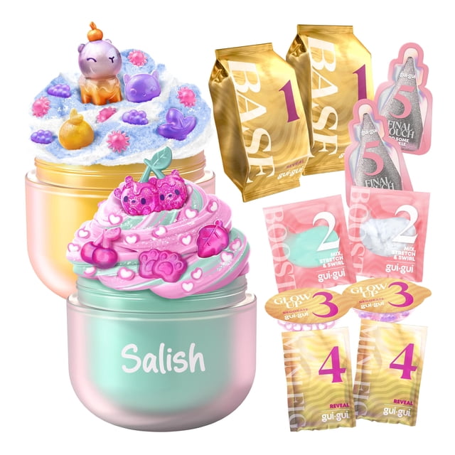 Kit de Slime Gui Gui Salish Transparente y Brillante - Set de 5 Pasos