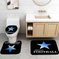 thumbnail image 5 of 4PCS Sports Shower Curtain Set, Water Fire Basketball Soccer Baseball American Football Cool Men Teen Boys Bathroom Decor, Waterproof Fabric Navy Blue Shower Curtain, Non-Slip Bath Mat, 5 of 7