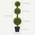 thumbnail image 3 of HOMCOM Set of 2 Decorative Artificial Plants Boxwood in Pots, 45.3 Inch, 3 of 10