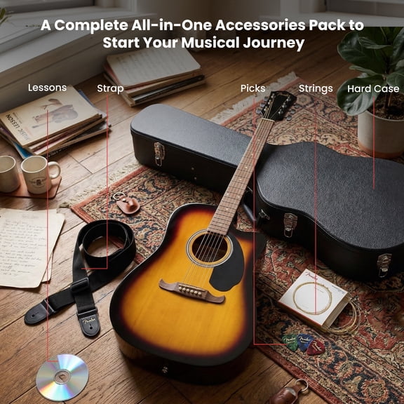 Pre-Owned Fender FA-125CE Dreadnought Acoustic-Electric Guitar - Sunburst