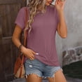 thumbnail image 2 of TSADFHJI Chandail en Molleton pour Femmes Pack T-Shirt à Manches Courtes Ample Couleur Unie m Rouge, 2 of 5