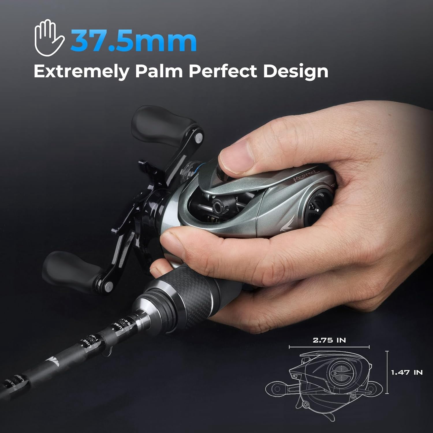 KastKing Baitcasting Fishing Reel, Finesse Baitcaster Lightest, 11+1,7.5:1 - Kestrel