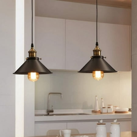 2 Pcs Metal Lamp Shade Ceiling Pendant Light Black Hanging Industrial Vintage Lighting Fixture Canada 2 Pcs Metal Lamp Shade Ceiling Pendant, Industrial Metal Lamp Shades Chandelier