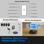 مكنسة كهربائية وممسحة روبوتية ECOVACS DEEBOT N20e Plus، محطة تفريغ ذاتية بدون أكياس، شفط 10000 باسكال، فرشاة ZeroTangle، وقت تشغيل 300 دقيقة