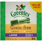 ($15 Gift Card Included) GREENIES Grain Free Large Natural Dental Dog Treats, 36 oz. Pack