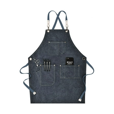 

QUSENLON Chef Apron for Cross Back Adjustable Apron with Pockets Canvas Workwear for Tea