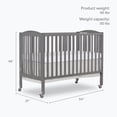 thumbnail image 4 of Dream On Me Full Size 2-in-1 Folding Stationary Side Crib, Locking Wheels, Steel Grey, 4 of 9