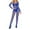 Blue, variant on Women's Mesh BodyStocking Fishnet Lingerie Long Sleeve Bodysuits One Piece Jumpsuit Underwear Nightwear(Purple,Free Size)