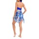 thumbnail image 2 of Traje de baño de verano de las mujeres 2 Pcs Set, Leaf Print Cross Halter Tank Top Dress + Triángulo Shorts Beachwear Nituyy Conjunto de traje de baño pareo patchwork, 2 of 5