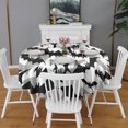 thumbnail image 2 of Black and Gray Halloween Bats Round Tablecloth 60"x60",Wrinkle Wipeable Table Cloth for Kitchen Dining Room Picnic Patio Party, 2 of 6