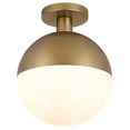 thumbnail image 2 of Henn&Hart 9,75 "W Métal Semi Flush Mount Light en Finition Laiton Antique, 2 of 8
