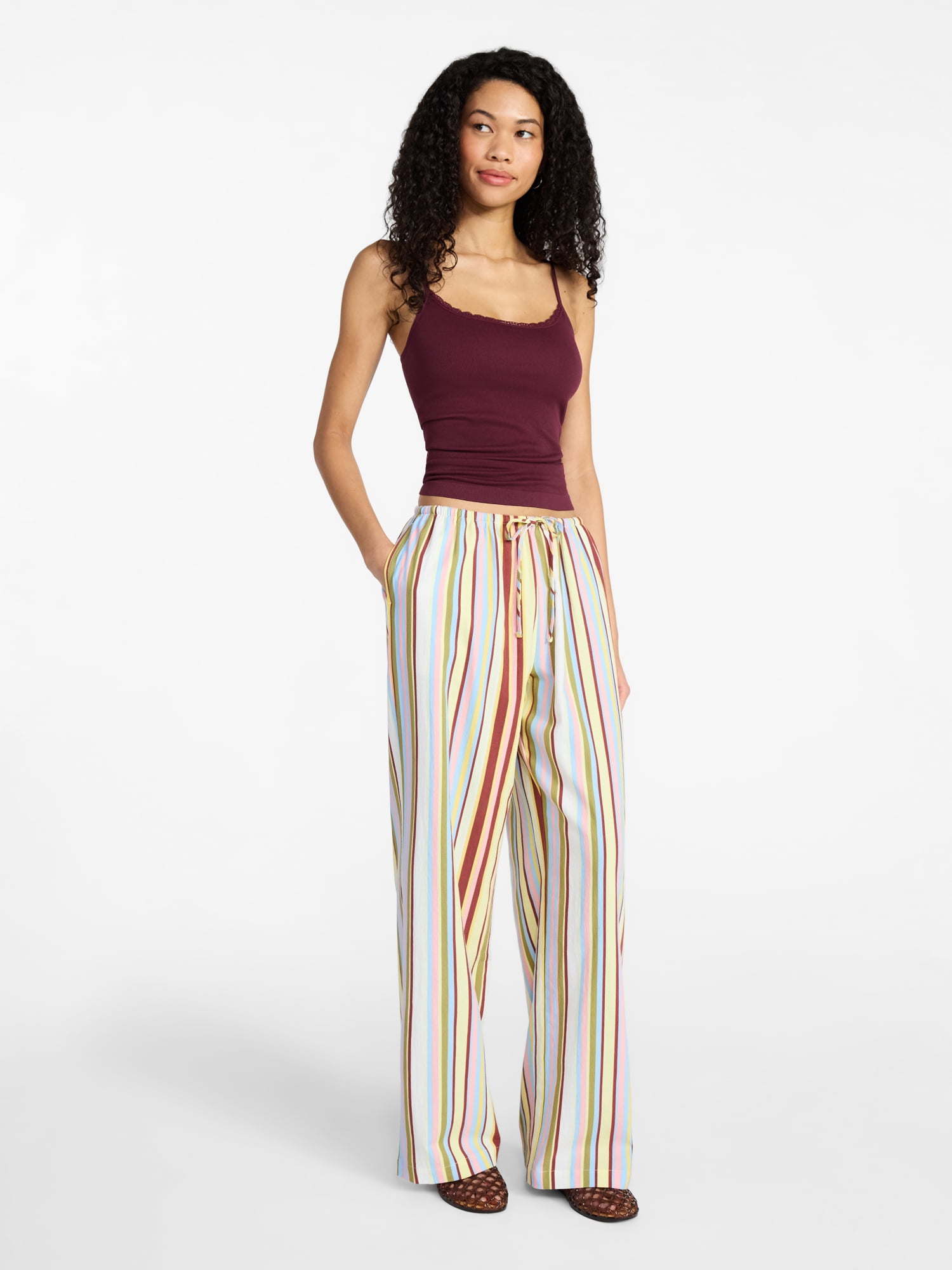 No Boundaries Cotton Pull-On Beach Pants, Women's & Women's Plus XXS-4X