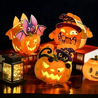 48 Pieces Halloween Scratch Art For Kids, DIY Rainbow Magic Scratch Paper Bat Pumpkin Halloween Haunted House Arts And Crafts Ornaments For Classroom Activity Party Favor Holiday Decor