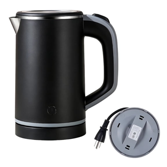 0.8L Small Portable Travel Electric Kettle,Stainless Steel Double Layer Hidden Cord Storage Auto Shut Off Camping Boiler
