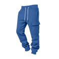 thumbnail image 5 of Cargo Sweatpants for Men,Elastic Drawstring Waist Casual Loose Jogger Pants with Side Pockets for Sports Daily Wear, 5 of 6