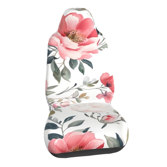 Pattern With Watercolor Peonies And Magnolias Car Seat Covers Stretch Car Seat Protectors Universal Fit
