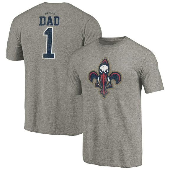 Men's Gray New Orleans Pelicans Greatest Dad Tri-Blend T-Shirt