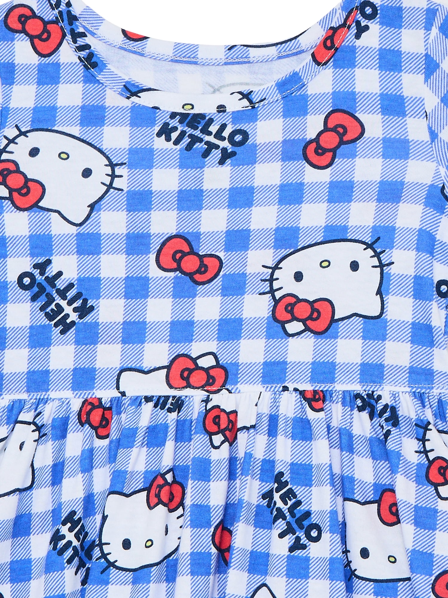 Hello Kitty Toddler Girl Allover Print Dress with Short Sleeves, Sizes 12M-5T