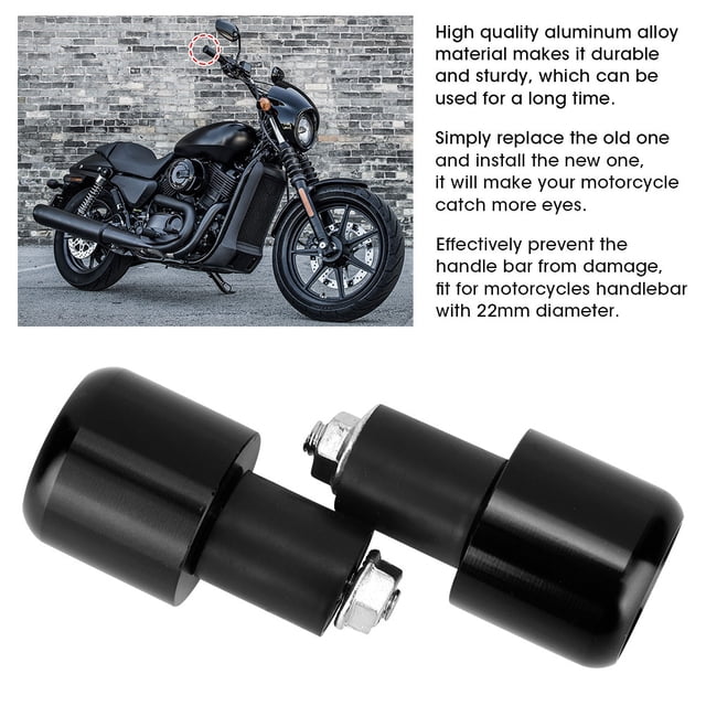 Handle Bar End, 2Pcs Motorcycle Modification Accessory Aluminum Alloy Handle Bar End Plug For 22mm Diameter Handlebar