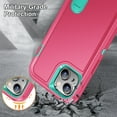 thumbnail image 6 of JTCASES Compatible with iPhone 14 Case Heavy Duty Protective Rugged Phone Case, Full Body Anti-dust Shockproof Drop Proof Armor Durable Cover Case for iPhone 14 6.1 inch, Rose/Mint, 6 of 10