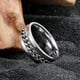 thumbnail image 3 of Anillo giratorio King Will de acero inoxidable plateado de 8 mm para hombre, 3 of 7