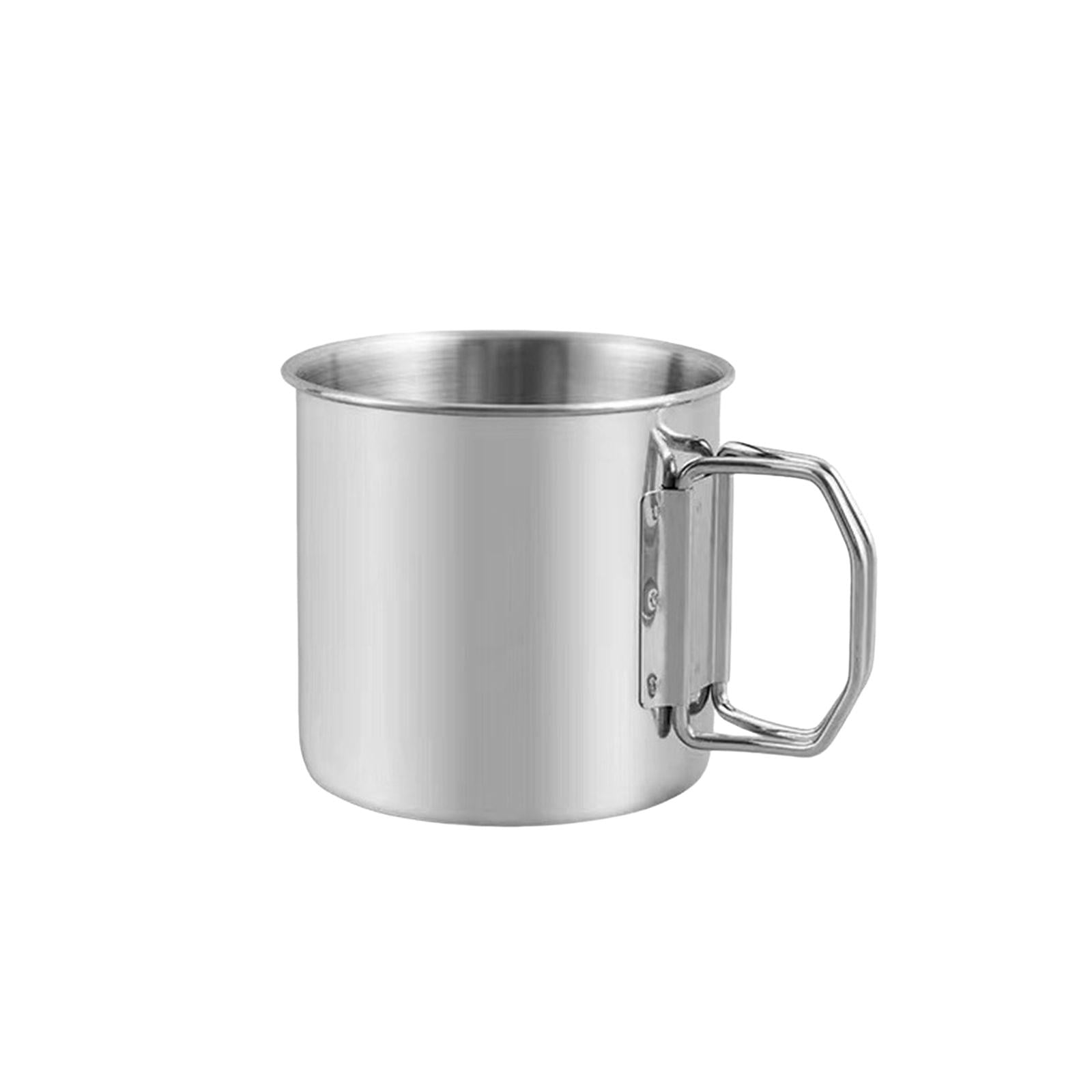 Camping Cup Metal Camping Mug Folding Handle Drinkware Lightweight