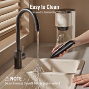 Skdwakiz Milk Frother Handheld Rechargeable, 3 Heads 3 Speeds Portable Frother Wand with LED Digital Display & Magnetic Stand, Stainless Steel Electric Whisk Foam Maker for Coffee, Lattes, Cappuccino