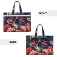 thumbnail image 2 of Kdxio Skull With Roses And Sunglasses File Tote Document Bag Business Briefcase Bag Document Organizer Tote Briefcase for Letter A4 Files Business Teacher Office Bag, 2 of 8