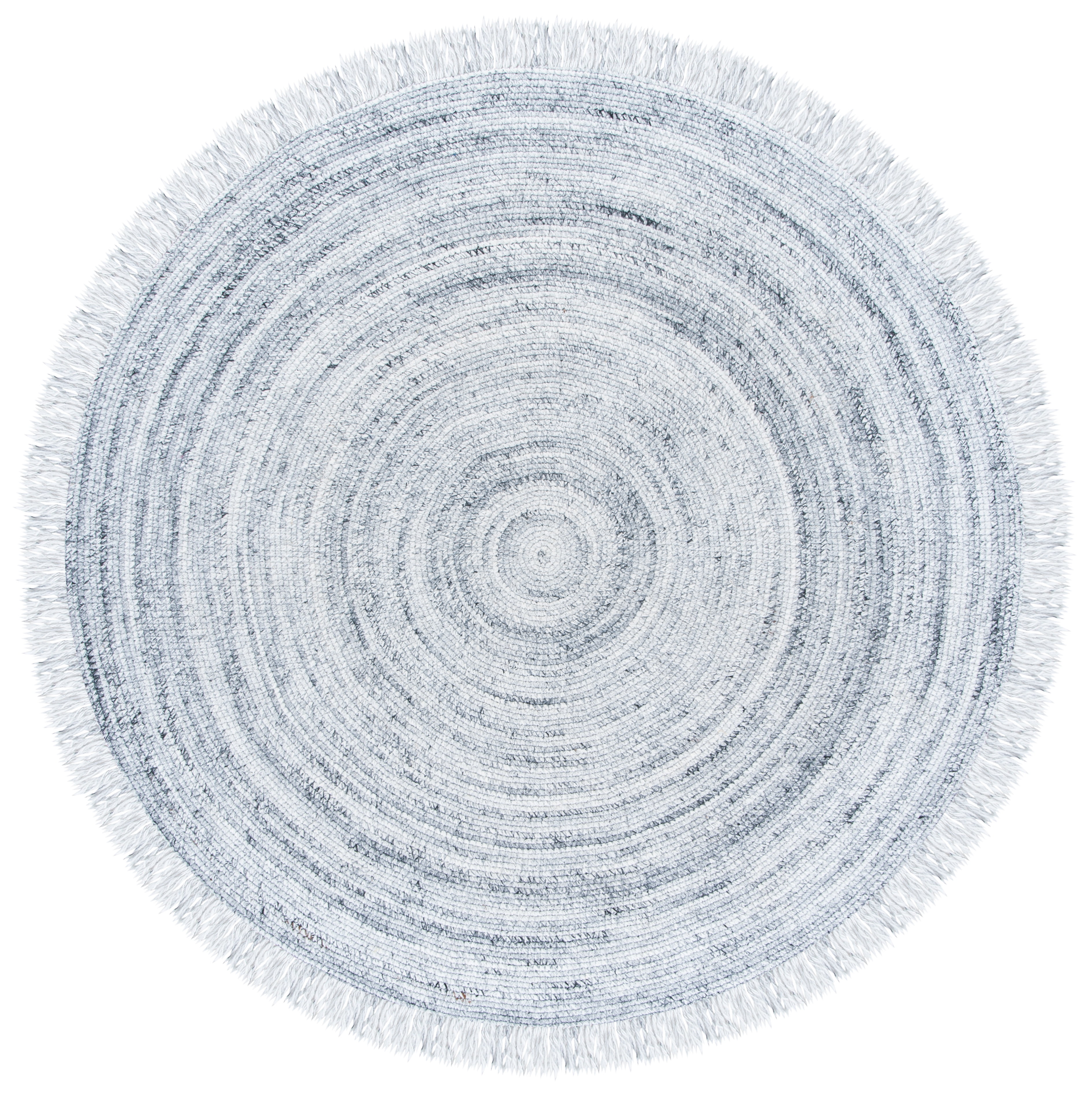 SAFAVIEH Braided Isador Solid Polyester Reversible Area Rug, Light Gray, 5' x 5' Round
