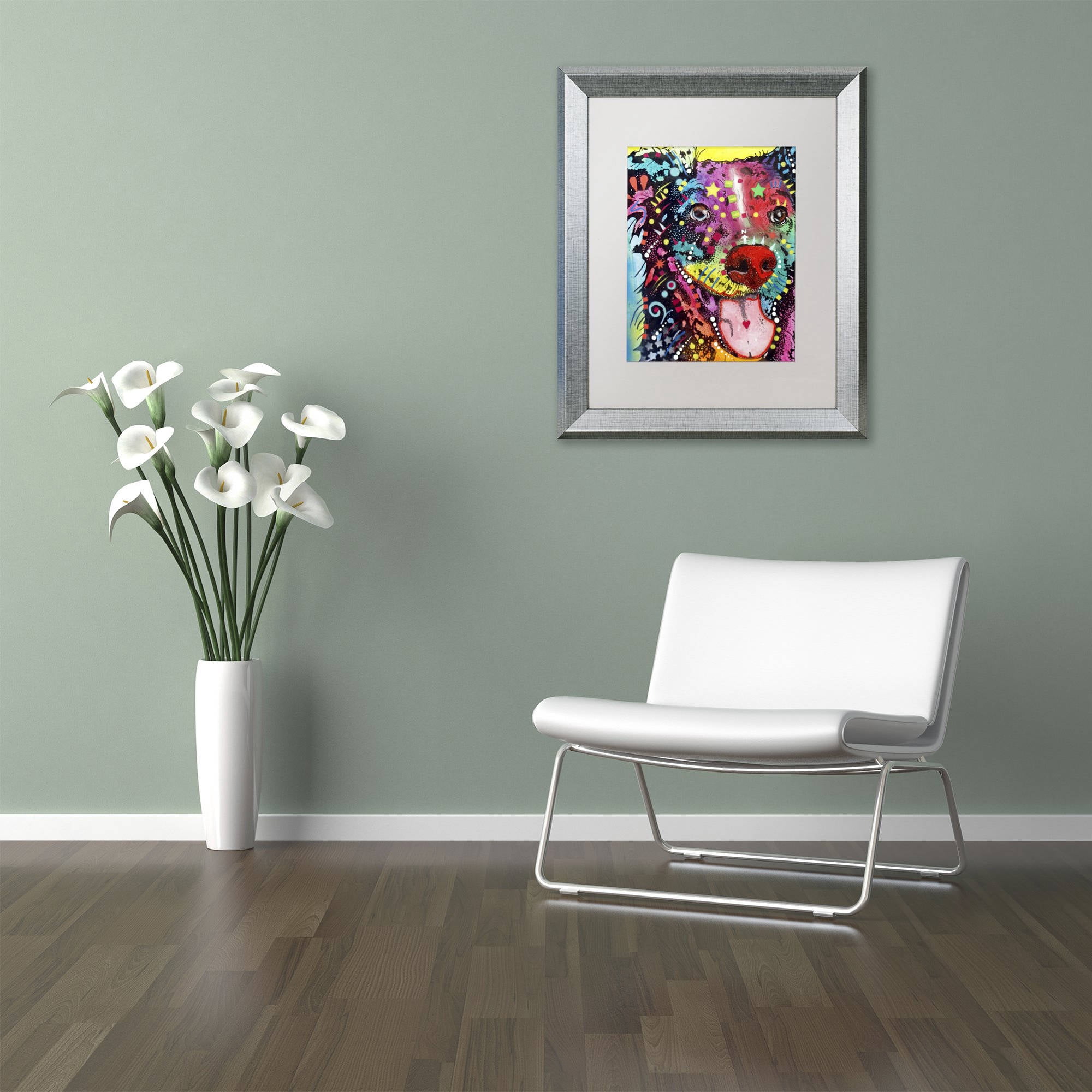 Trademark Fine Art "Dak 1" Canvas Art by Dean Russo, White Matte, Silver Frame