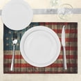 thumbnail image 3 of Ambesonne American Place Mats Set of 4, Old National Patriotic, Standard Size, Blue Red Pale Brown, 3 of 6