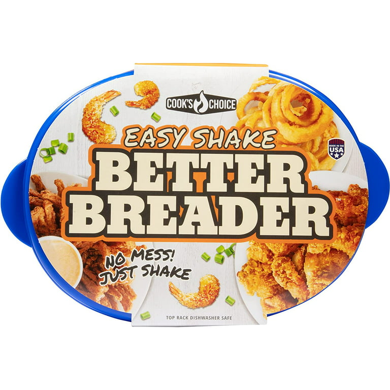 COOK'S CHOICE XL Original Better Breader Batter Bowl- All-in-One Mess Free  Breading Station Tray for at Home or On-the-Go - Pour in Seasoning, Add