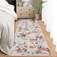 thumbnail image 1 of Garvee 2'x6' Modern Runner Rug Washable Floral Accent Carpet with Non-Slip Backing, Stain-Resistant Soft Rugs Low Pile Floor Mats, Botanical Print Rug for for Entryway, Hallway, Kitchen, Beige, 1 of 9