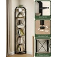 thumbnail image 5 of 6-Tier Corner Shelf, Industrial Corner Bookshelf, 71.2" Corner Storage Stand, Plant Stand Display Shelf, Corner Bookcase for Bedroom, Living Room, Home Office, Greige and Black, 5 of 17