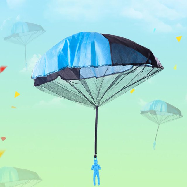Lanzamiento de mano Soldado Paracaídas Juego al aire libre Juguetes educativos para niños (Azul)