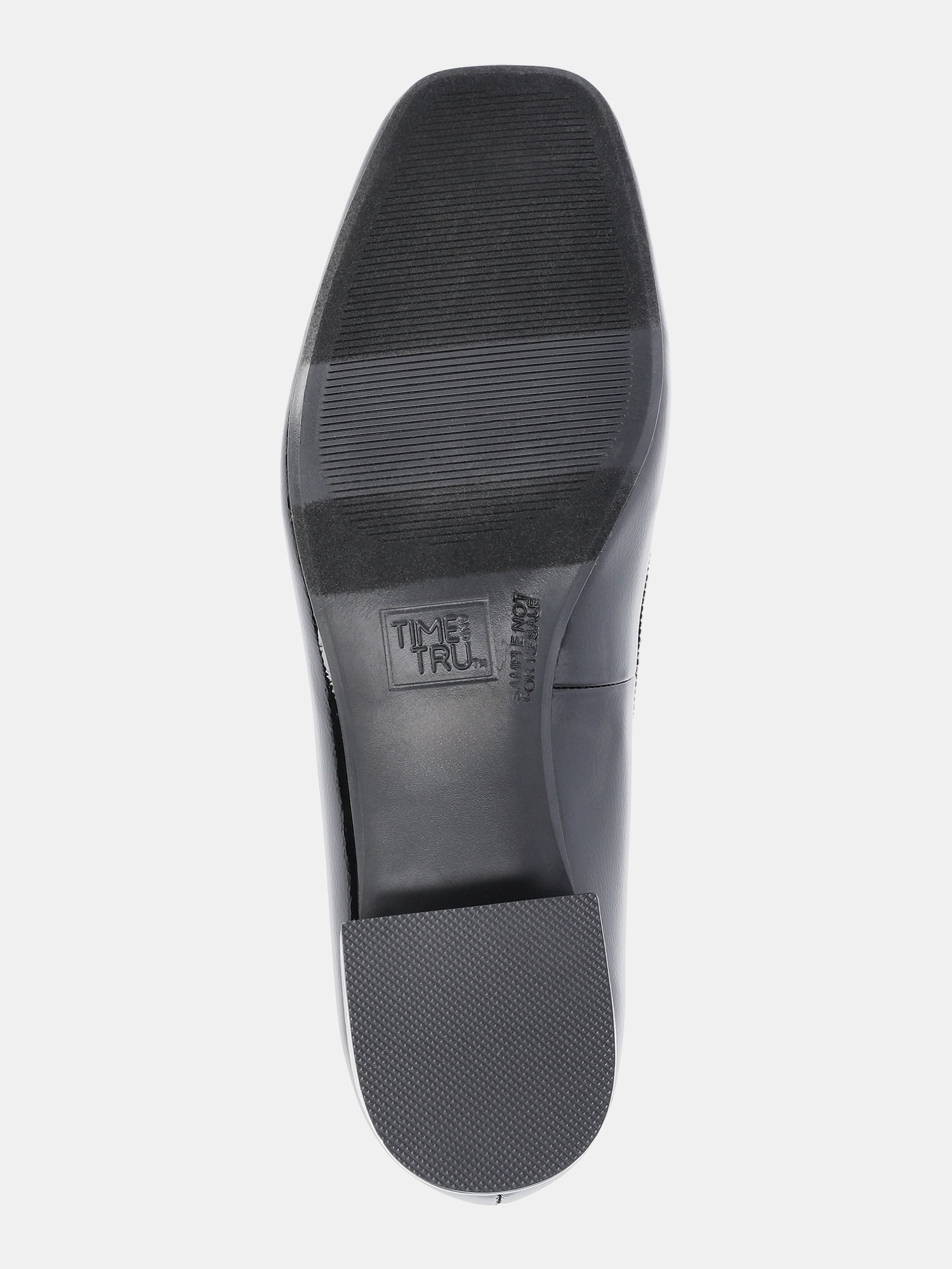 Time and Tru Women's String Bow Block Heel Ballet Shoes, Wide Width Available