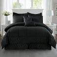 thumbnail image 1 of JML 10 Piece Bed in a Bag Quilted Diamond Comforter Set with Sheets, Cal King, Black, 1 of 5