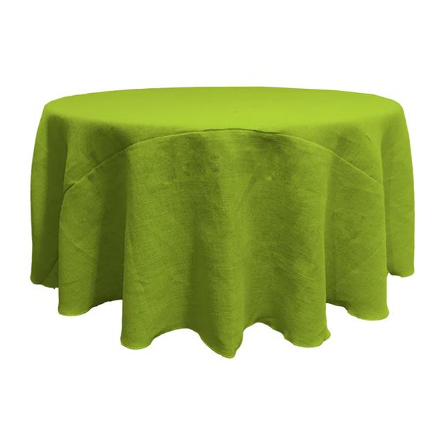 LA Linen TCBurlap120R-Lime Nappe en Toile de Jute Naturelle Teintée Ronde&44; Chaux - 120 Po.