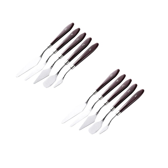 10-Piece Cake Icing Spatula Set, Stainless Steel Frosting Spreader with Solid Wood Handles, Buttercream Decorating Tools for Baking, Mixing, Spreading