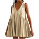 thumbnail image 1 of Vestido de Verano Casual, Vestido de Cuello en V sin Mangas Impreso Suelto Hecho de Poliéster Cómodo para el Uso Diario de Verano de Primavera, Vestido de Verano de Mujer, 1 of 5