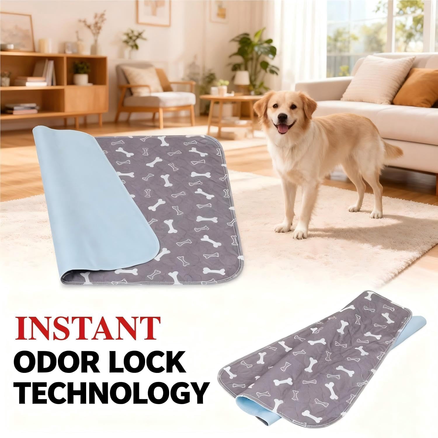 Puppy Pads with pheromones, 2026 Upgraded Washable Puppy Pads for Dogs & Cats, Pee Pad - Leak & Odor Waterproof, Non-Slip Base, Easy to Clean & Reusable